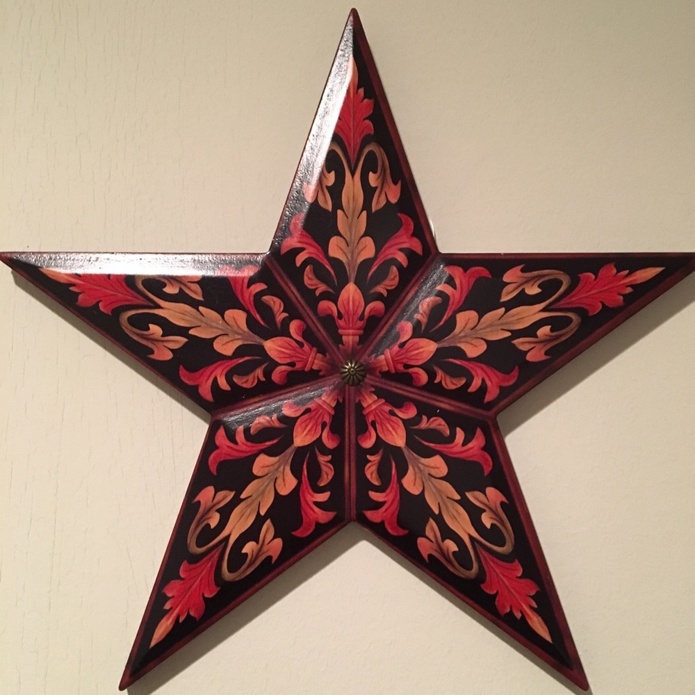 Antique Wooden Stars Wall Decor